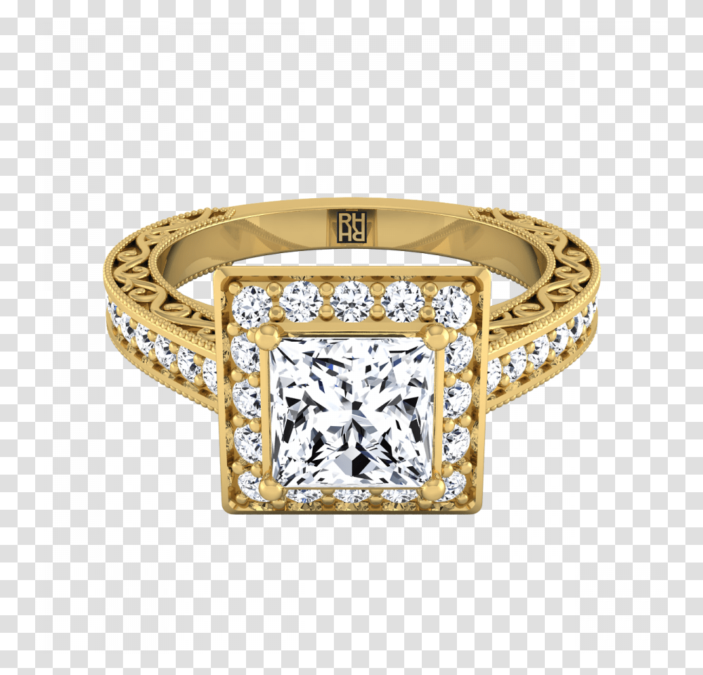 Gold Scroll Engagement Ring, Accessories, Accessory, Jewelry, Diamond Transparent Png