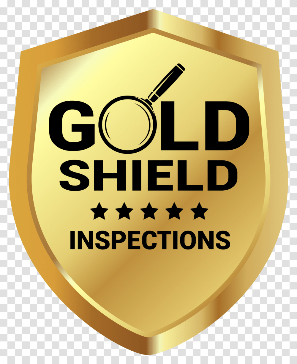 Gold Shield Inspections Circle, Logo, Trademark, Badge Transparent Png