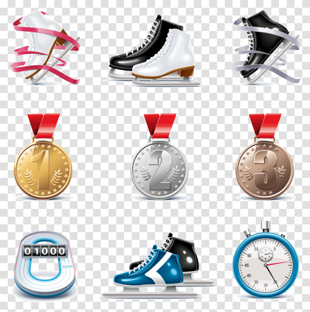 Gold Silver And Bronze Medals Pic Learn To Skate, Shoe, Footwear, Apparel Transparent Png