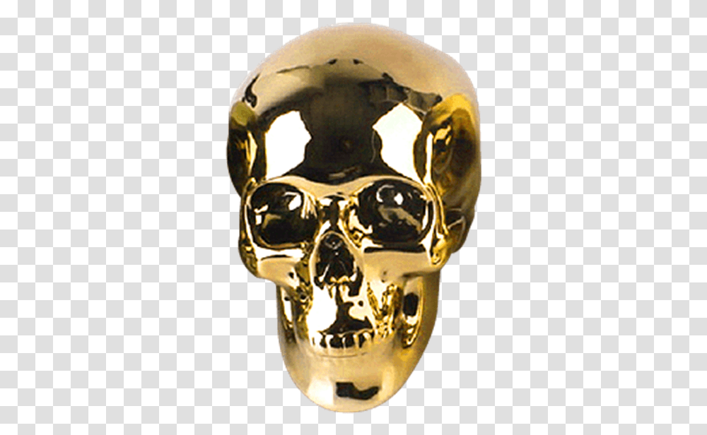 Gold Skull Gold Skull Money Box, Helmet, Apparel, Head Transparent Png