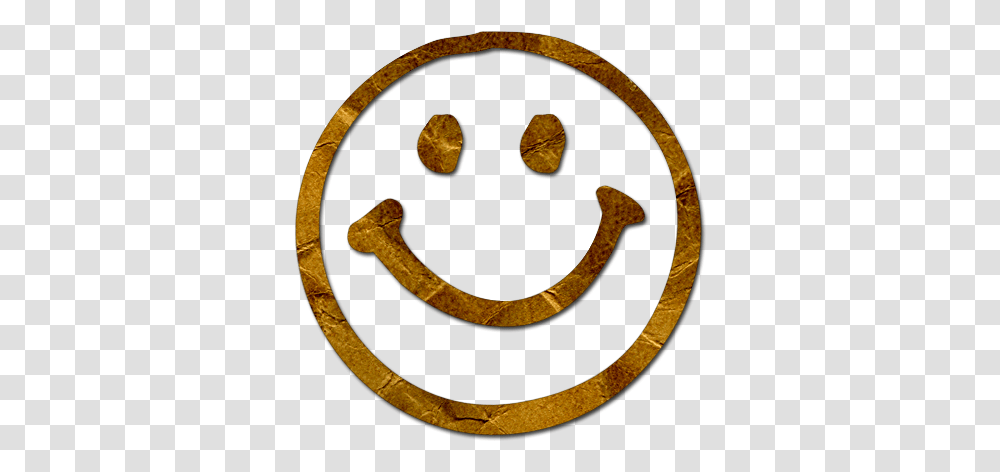 Gold Smiley Face Clip Art Library Gold Happy Face, Text, Rug, Horseshoe, Symbol Transparent Png