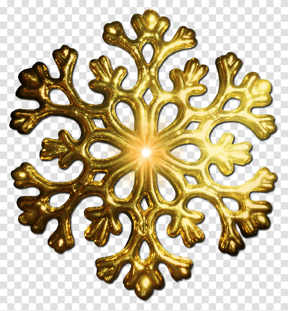 Gold Snowflake Clip Art Freeuse Download Gold Snowflakes Transparent Png