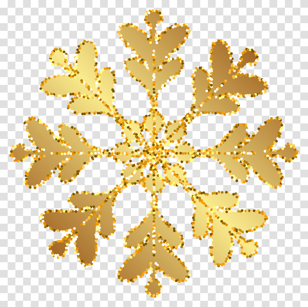 Gold Snowflake Svg Library Clipart Transparent Png