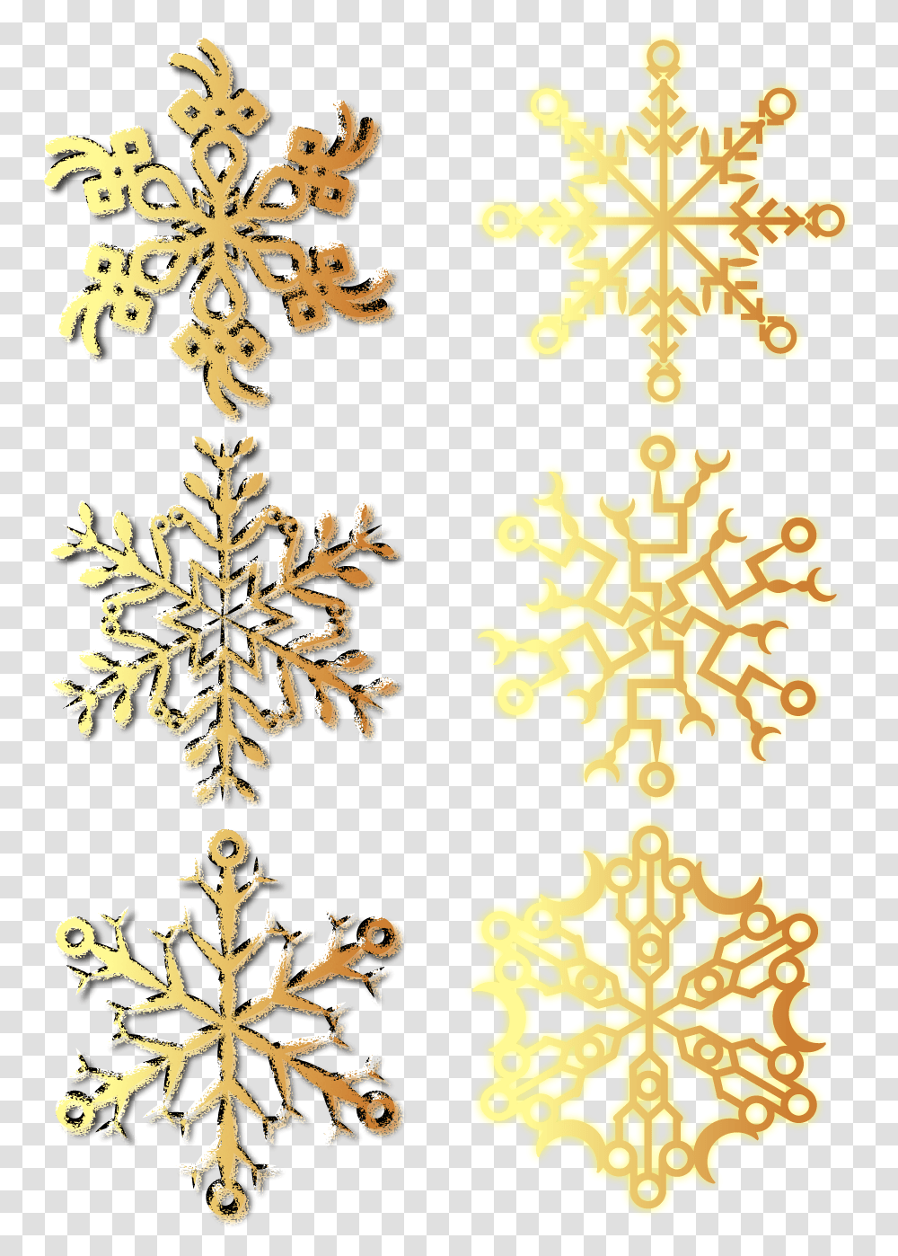 Gold Snowflakes Motif, Pattern, Ornament, Rug, Cross Transparent Png