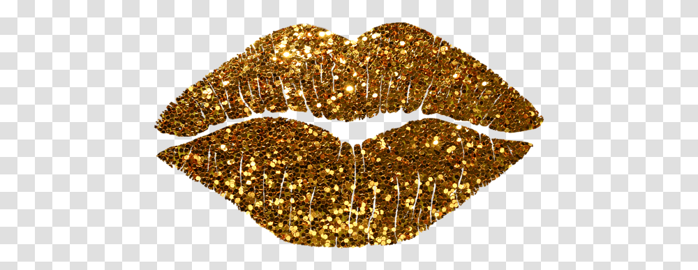 Gold Sparkle Kissing Lips Fashion Art Illustration, Light, Snake, Reptile, Animal Transparent Png