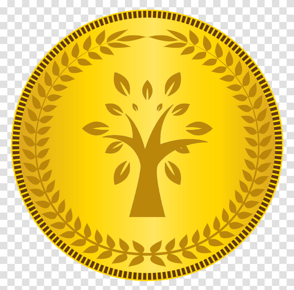 Gold Sponsor Medalion Medal, Coin, Money, Plant Transparent Png