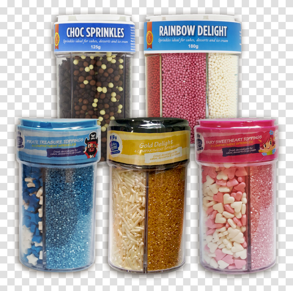 Gold Sprinkles Compartment Jars Glitter 3316751 Food Storage, Plant, Produce, Vegetable, Lentil Transparent Png