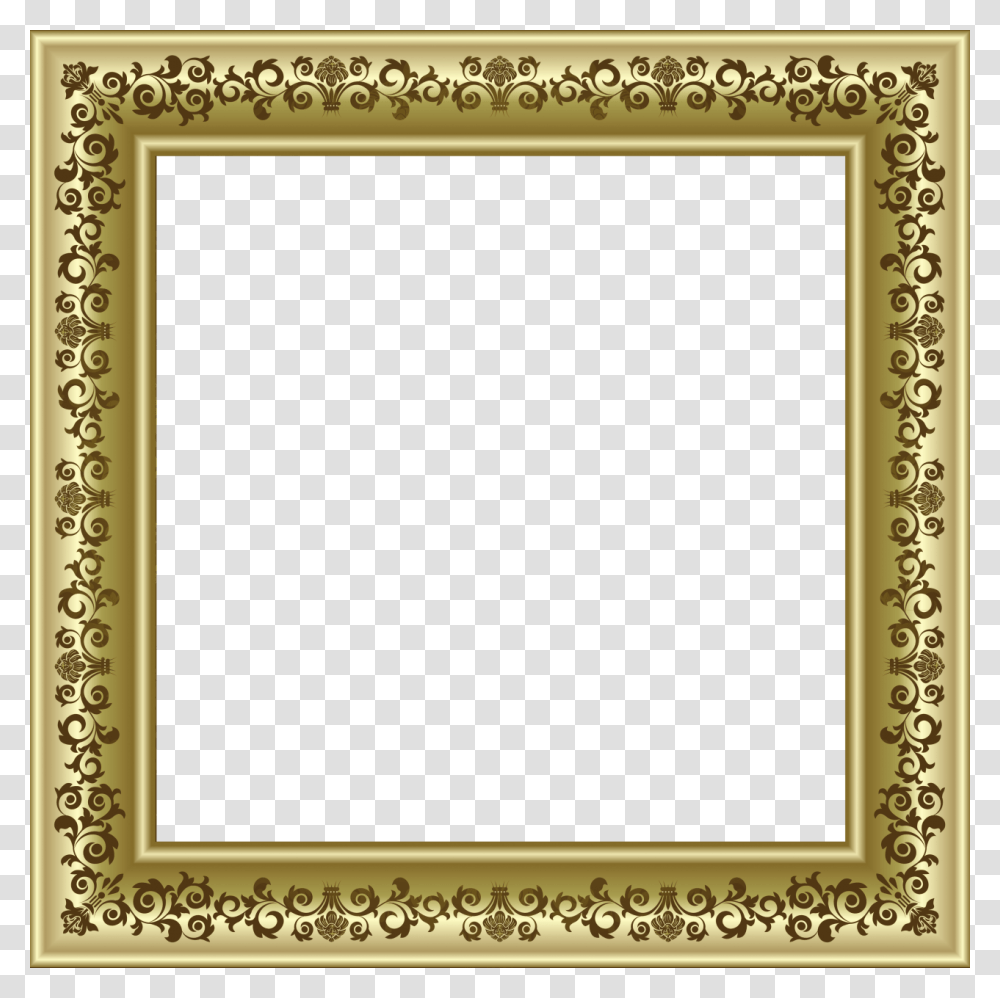 Gold Square Frame, Rug, Blackboard Transparent Png