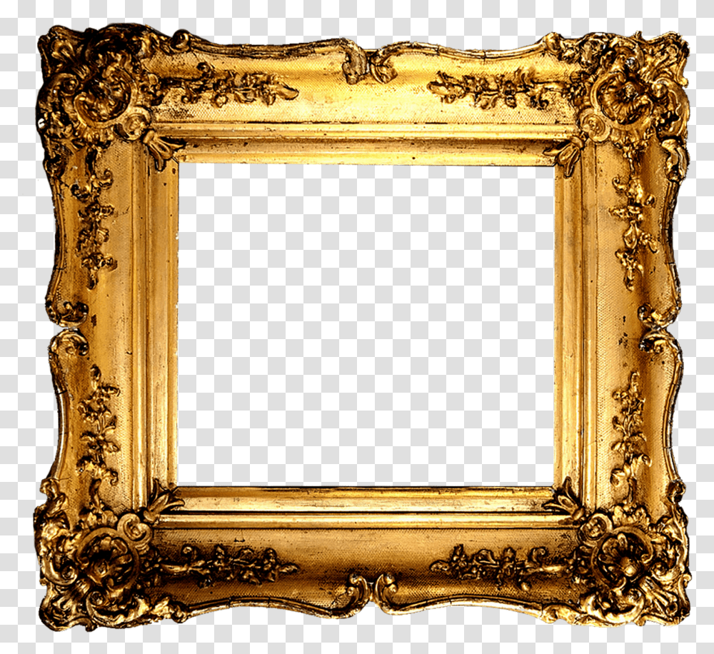 Gold Square, Gate, Mirror, Screen, Electronics Transparent Png