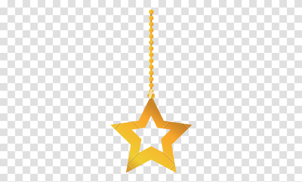 Gold Star Icon Hanging To Mery Christmas Star Gold Icon, Cross, Star Symbol, Pendant Transparent Png