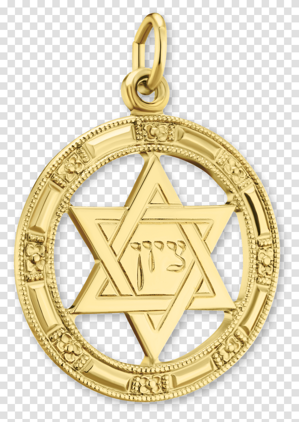 Gold Star Of David In Circle Pendant Locket, Star Symbol, Ring, Jewelry Transparent Png