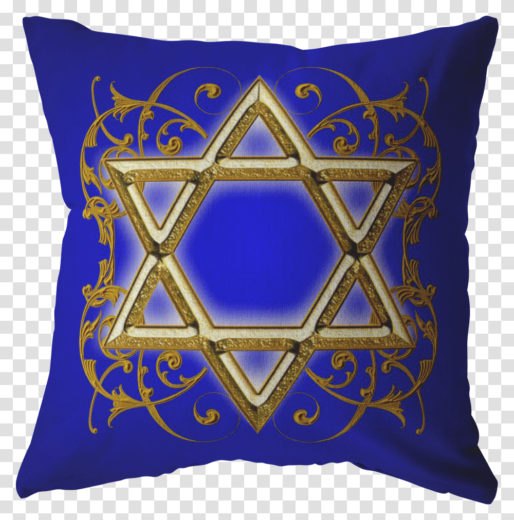 Gold Star Of David Throw Pillow - Celtic Art Store Judaism Gold Star Of David Transparent Png