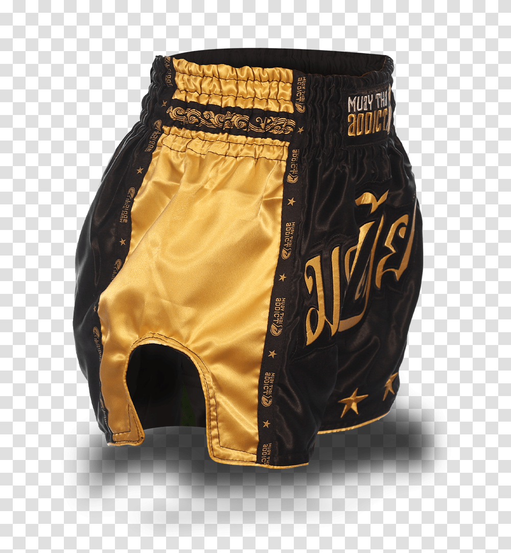 Gold Stars Black And Gold Single Panel Stars Muay Thai Boxing Trunks, Clothing, Apparel, Underwear, Shorts Transparent Png