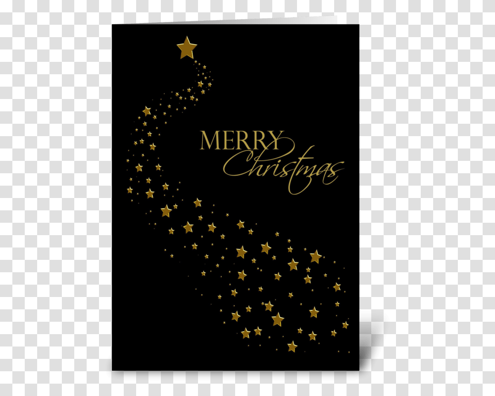 Gold Stars Black Christmas Greeting Greeting Card Black Christmas Cards Gold, Paper, Confetti Transparent Png