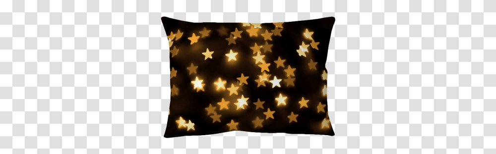 Gold Stars Bokeh Background Throw Pillow • Pixers We Live To Change Star Bokeh, Symbol, Star Symbol, Lighting, Bonfire Transparent Png