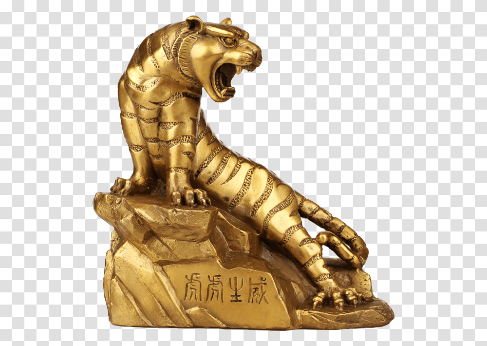 Gold Statue Gold Tiger Statue, Bronze, Trophy, Treasure, Figurine Transparent Png