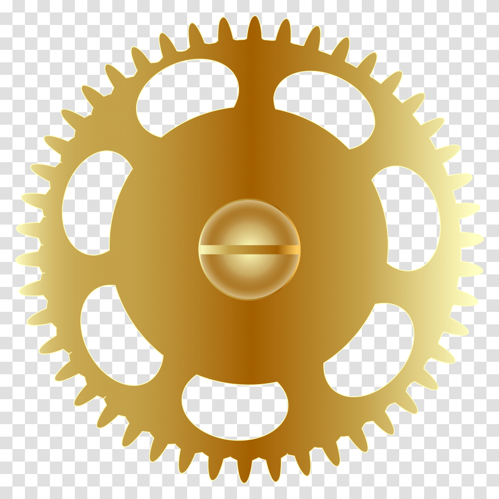 Gold Steampunk Gear Clip Art Image, Machine Transparent Png