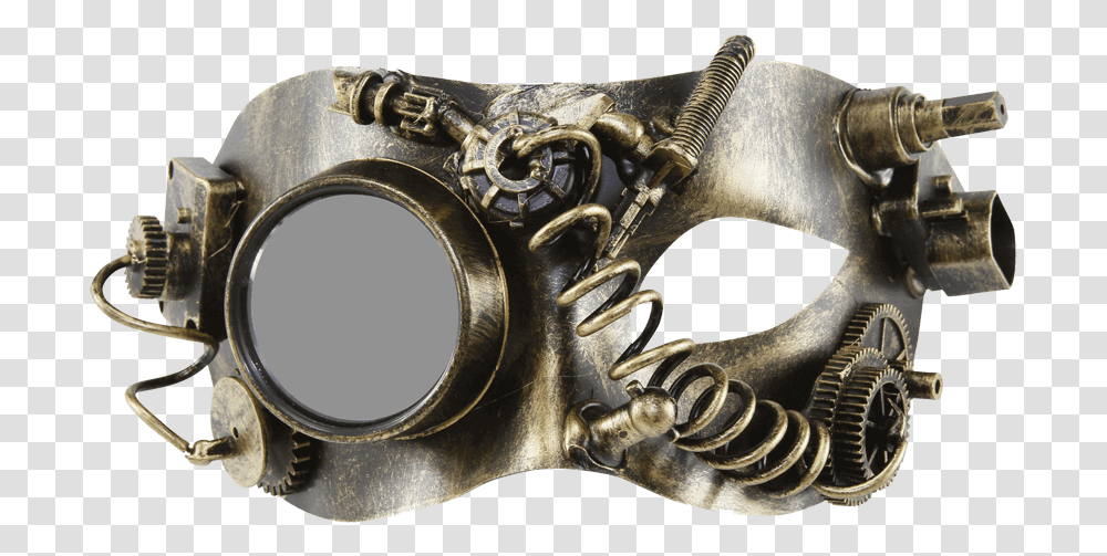 Gold Steampunk Monocle Eye Mask Mask, Bronze, Gun, Weapon, Weaponry Transparent Png