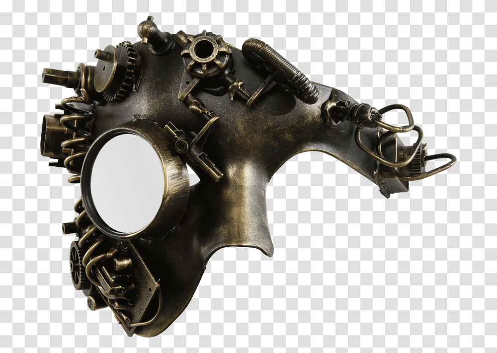 Gold Steampunk Monocle Phantom Mask Steampunk Monocle, Bronze, Gun, Weapon, Weaponry Transparent Png