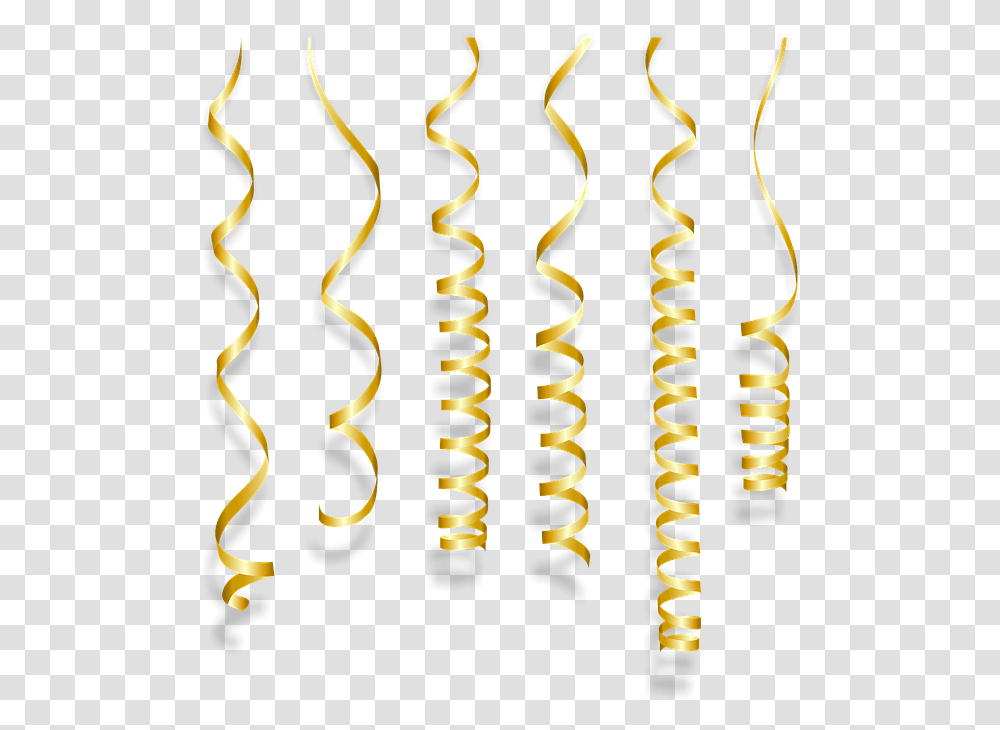 Gold Streamers 1 Image New Years Eve Background, Spiral, Coil, Suspension, Dynamite Transparent Png