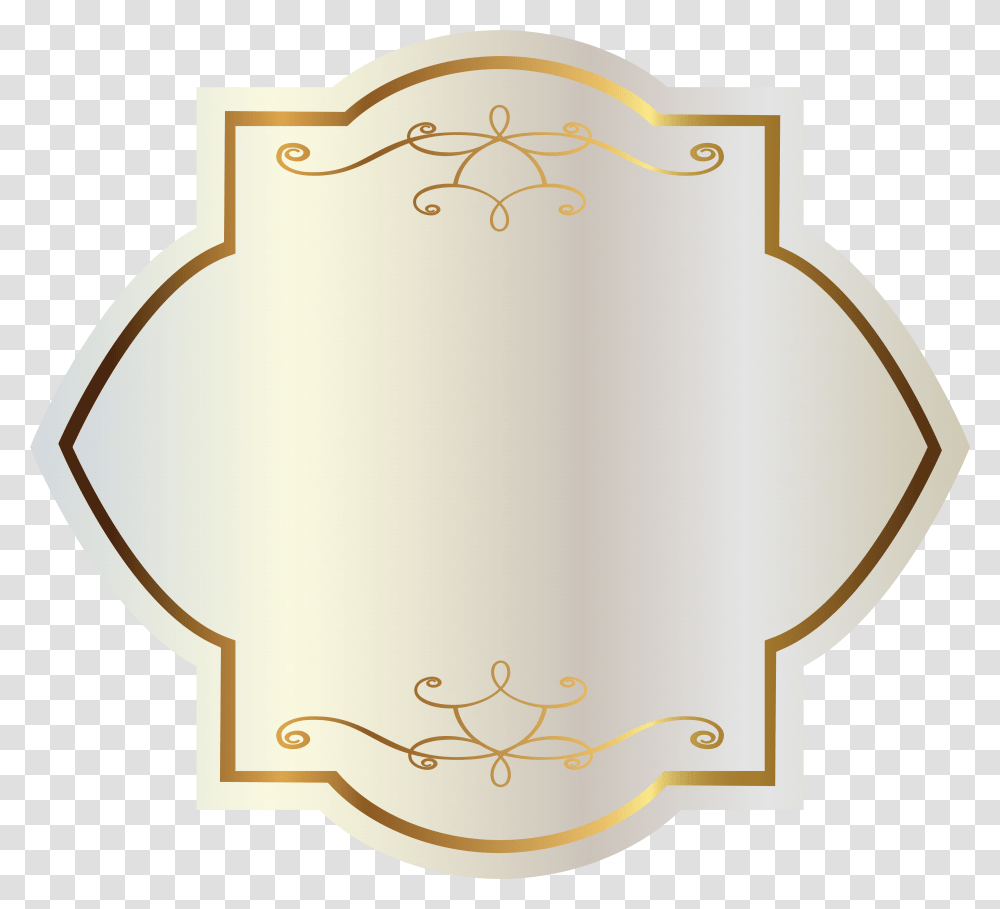 Gold Streamers Download Gold And White Label, Text, Tabletop, Furniture, Cushion Transparent Png