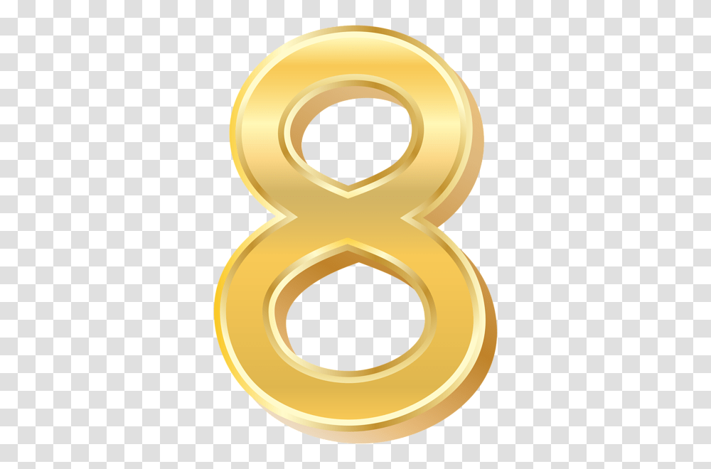 Gold Style Number Eight Clip Art, Alphabet Transparent Png