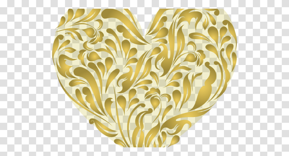 Gold Swirl Clipart Gold Heart Clip Art, Plant, Leaf, Food, Petal Transparent Png