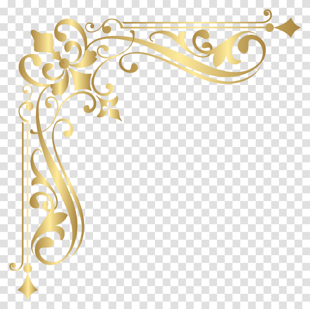 Gold Swirl, Floral Design, Pattern Transparent Png