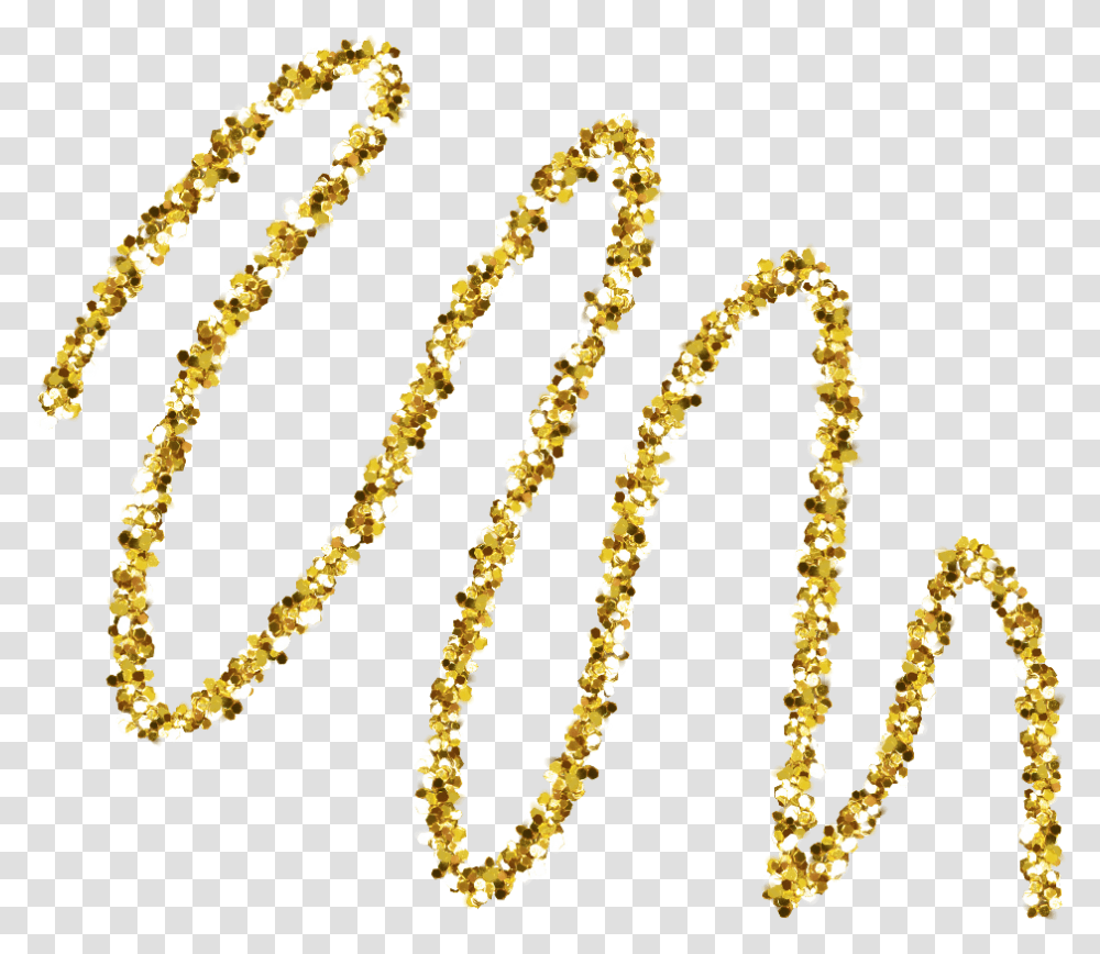Gold Swirl Sparkle Shiny Squiggle Sparkle Swirl, Bead, Accessories, Accessory, Bead Necklace Transparent Png