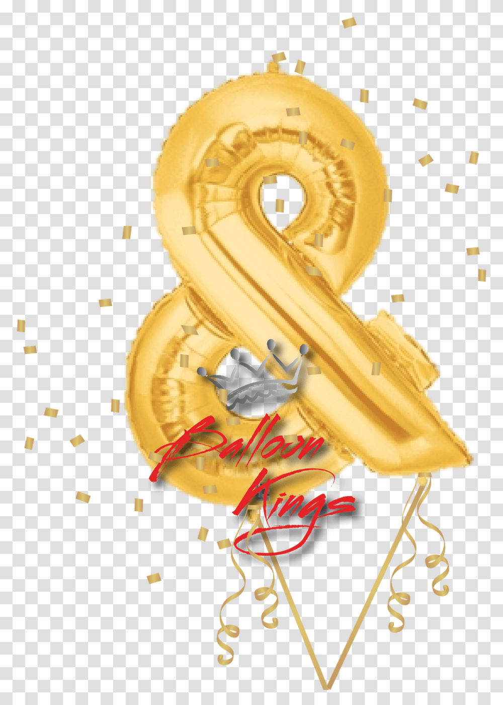 Gold Symbol Ampersand Sign Balloon, Alphabet, Text, Number, Animal Transparent Png