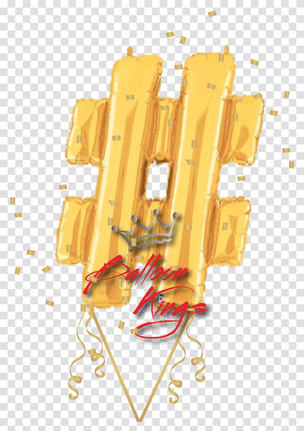Gold Symbol Hashtag Balloon, Weapon, Weaponry, Alphabet Transparent Png