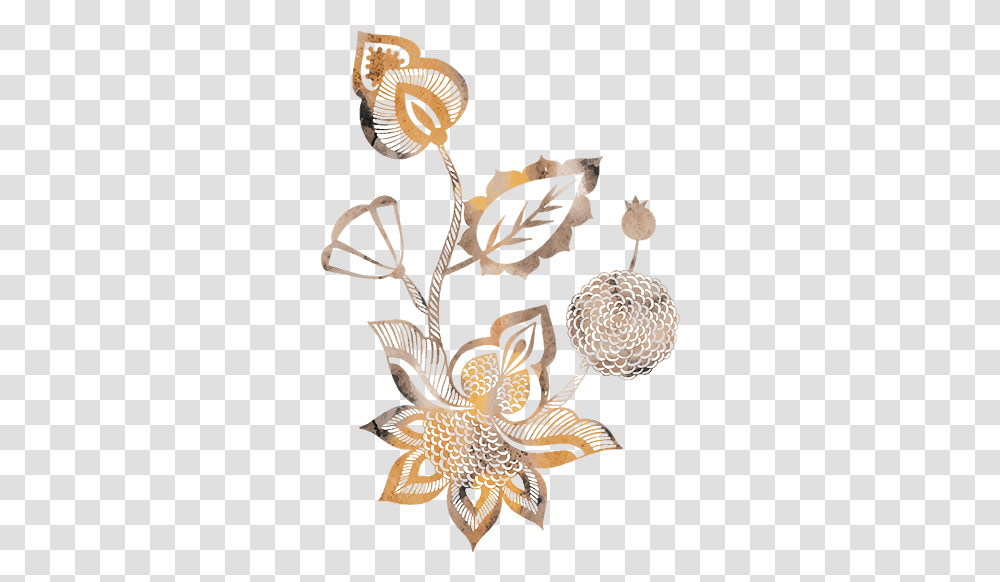 Gold Tattoo, Floral Design, Pattern Transparent Png