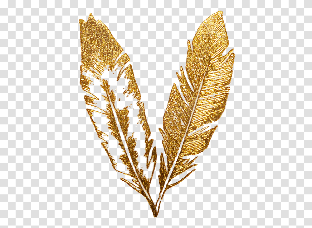 Gold Texture Download Golden Feather, Leaf, Plant, Veins, Pollen Transparent Png