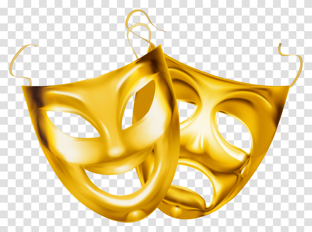 Gold Theater Masks Theater Masks Transparent Png