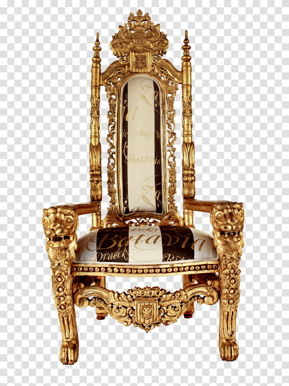 Gold Throne, Furniture, Chair Transparent Png