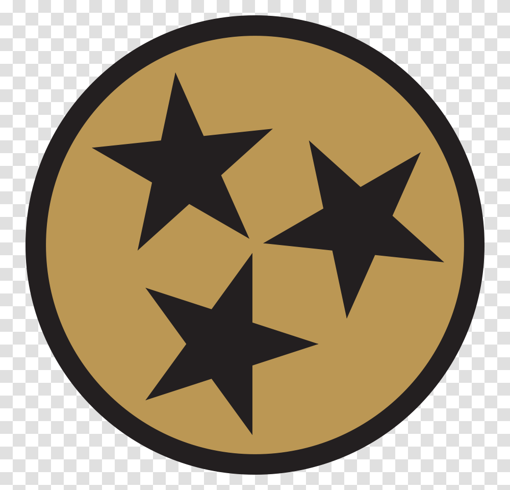Gold Tri Star 3 Inch All Weather Sticker Tennessee Tri Star, Star Symbol Transparent Png