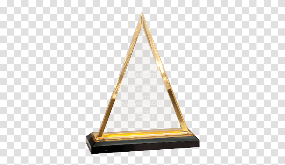 Gold Triangle Acrylic Award Base, Book, Arrowhead, Trophy Transparent Png
