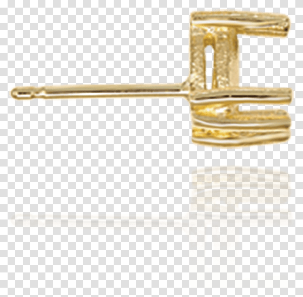 Gold Triangle Double Prong Earrings Body Jewelry, Hammer, Tool, Weapon, Weaponry Transparent Png
