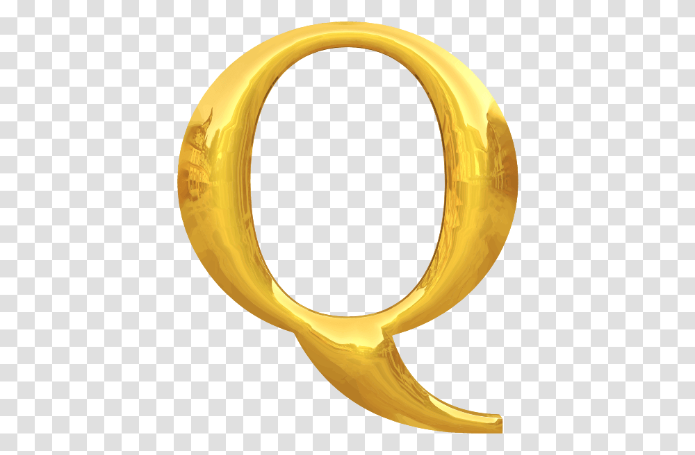 Gold Typography Q Letter Q Gold, Banana, Fruit, Plant, Food Transparent Png