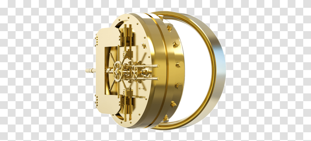 Gold & Silver Bullion Storage Secured Vaults In Gold Vault, Machine, Spoke, Wheel, Clock Tower Transparent Png