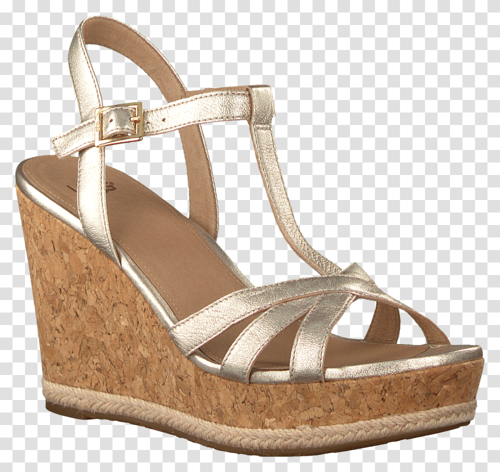 Gold Ugg Sandals Melissa Metallic High Heels, Footwear, Apparel, Wedge Transparent Png