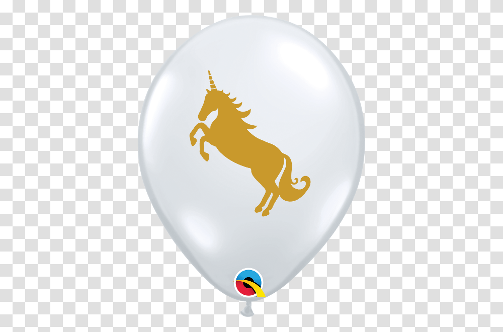 Gold Unicorn Clear Latex Balloons, Light Transparent Png