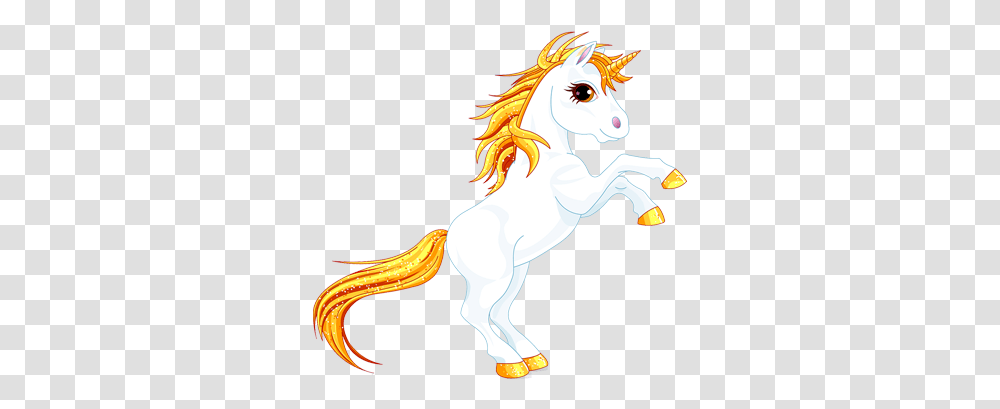 Gold Unicorn, Graphics, Art, Horse, Mammal Transparent Png