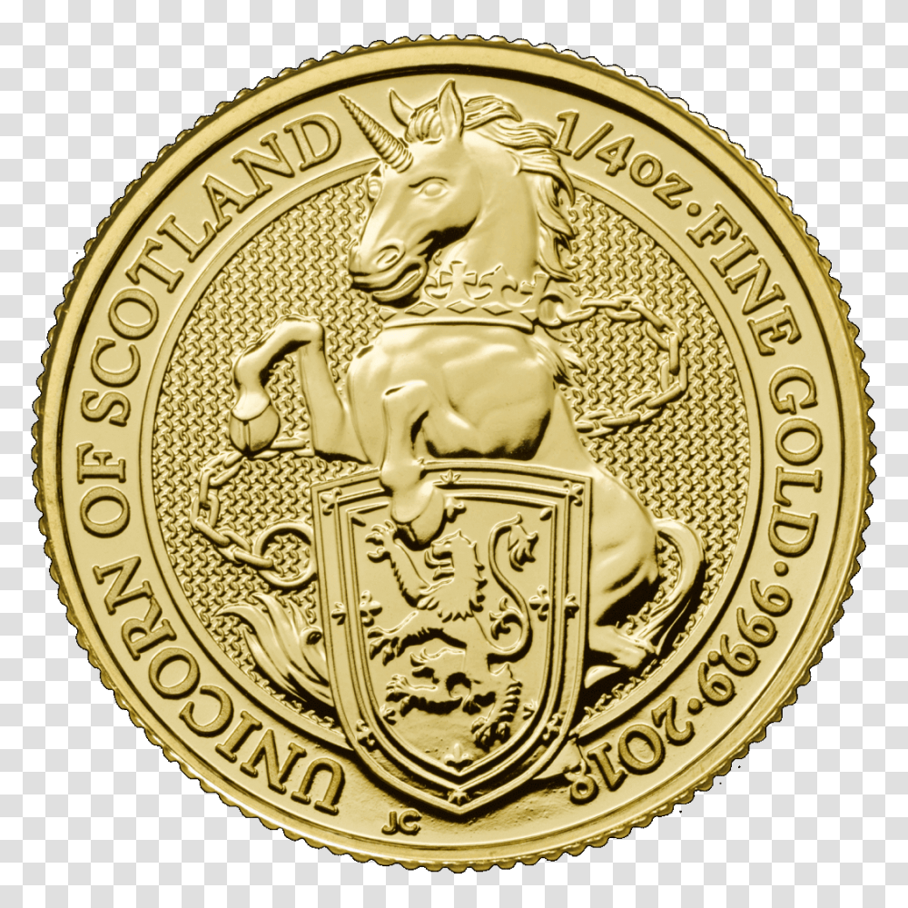Gold Unicorn Queens Beast Buy Online From Physical Gold, Coin, Money, Clock Tower, Architecture Transparent Png