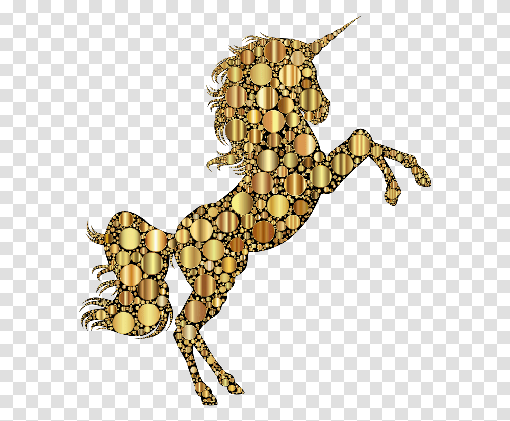Gold Unicorn Silhouette 2 Circles Unicorns With Gold Horn, Chandelier, Lamp, Animal, Amphibian Transparent Png