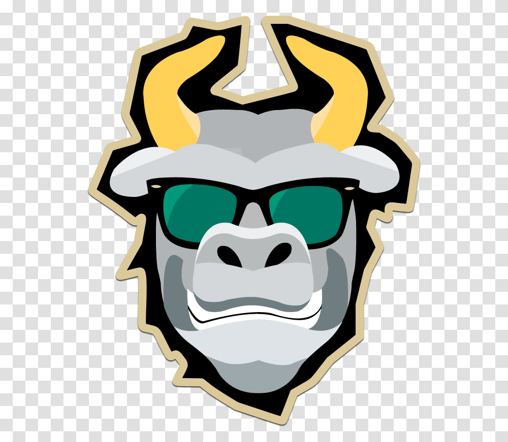 Gold Usf Rocky The Bull Logo, Sunglasses, Face, Head, Advertisement Transparent Png