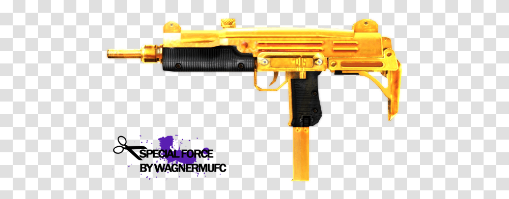 Gold Uzi Uzi Gold, Gun, Weapon, Weaponry, Toy Transparent Png