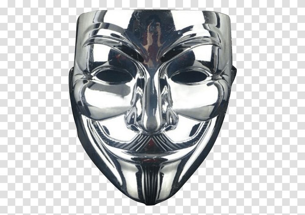 Gold Vendetta Mask, Helmet, Apparel, Silver Transparent Png
