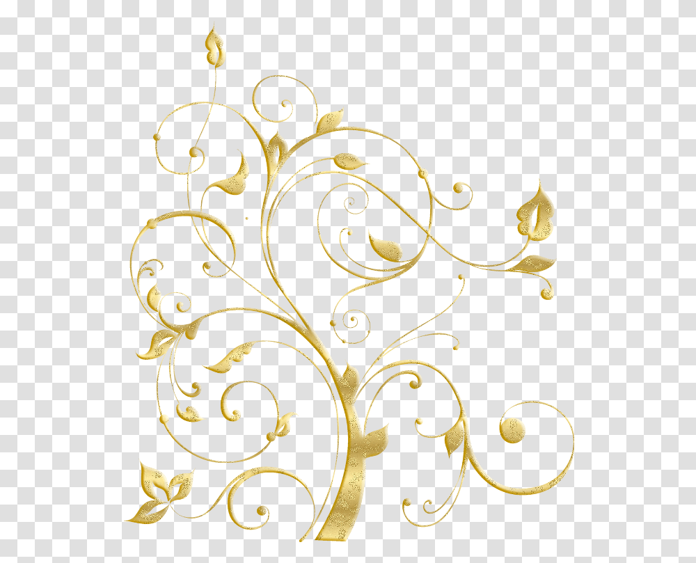 Gold Vines, Floral Design, Pattern Transparent Png