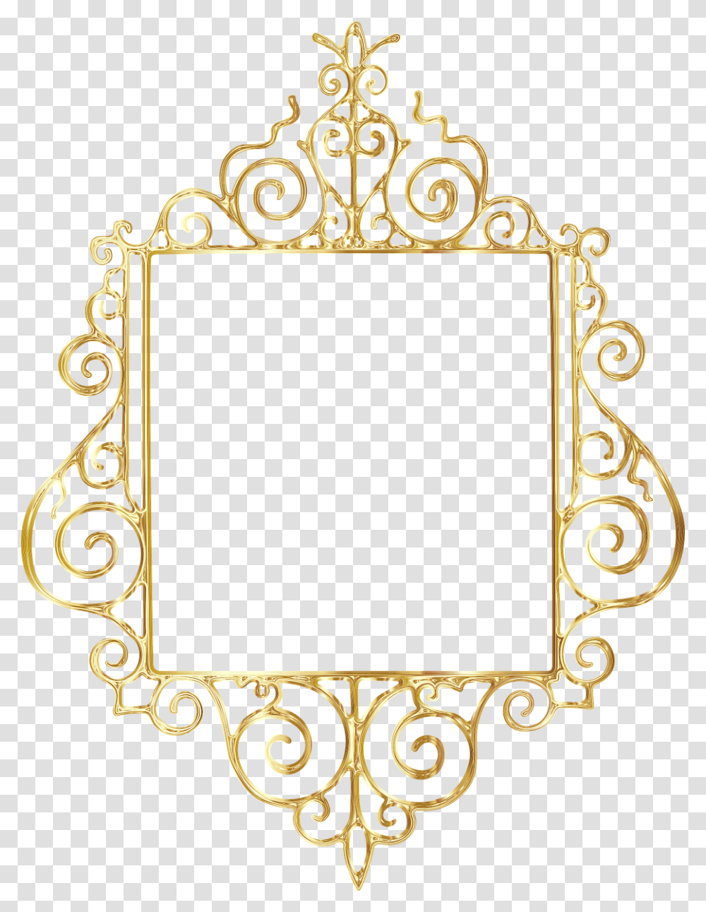Gold Vintage Border, Gate, Pattern, Mirror, Ornament Transparent Png